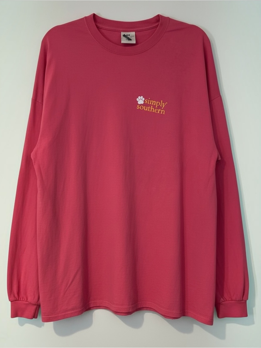 Simply Southern "Pizza & Dog Kisses" Long Sleeve Graphic Tee – Pink Size XXL - Picture 3 of 3